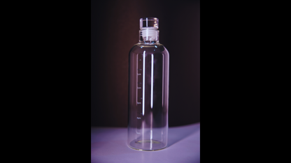 Clear Glass Water Bottle with Time Marker –  High Borosilicate with Lid